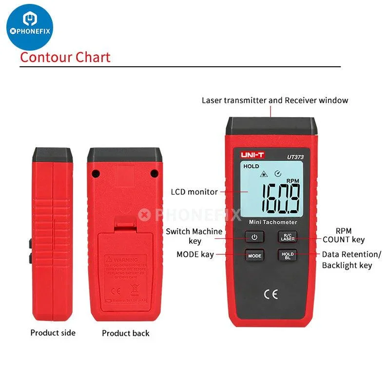 UT-373 Mini Tachometer Non-contact Rotation Speed Measurement - Image 3