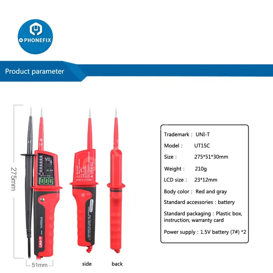 UT15C AC Voltage Tester Digital Multimeter Rotating Electric Pen - Image 8