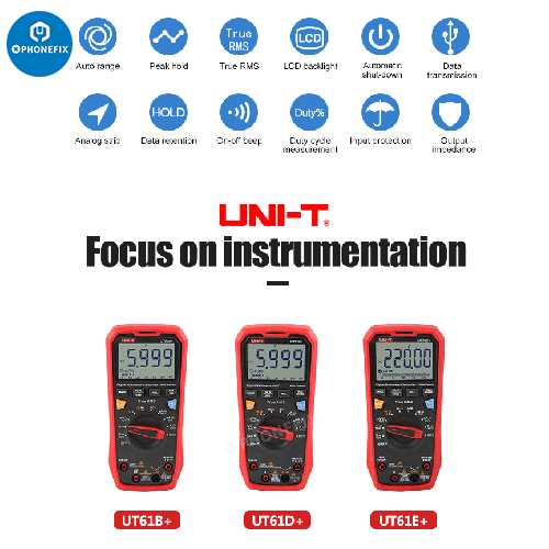 UT61 Series Professional Digital Multimeter True-RMS Phone Test Tool - Image 2