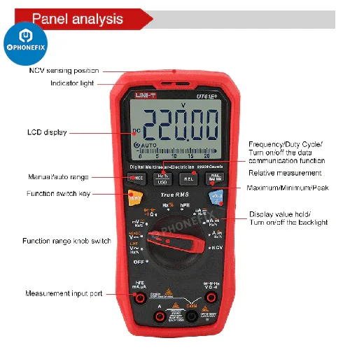 UT61 Series Professional Digital Multimeter True-RMS Phone Test Tool - Image 3
