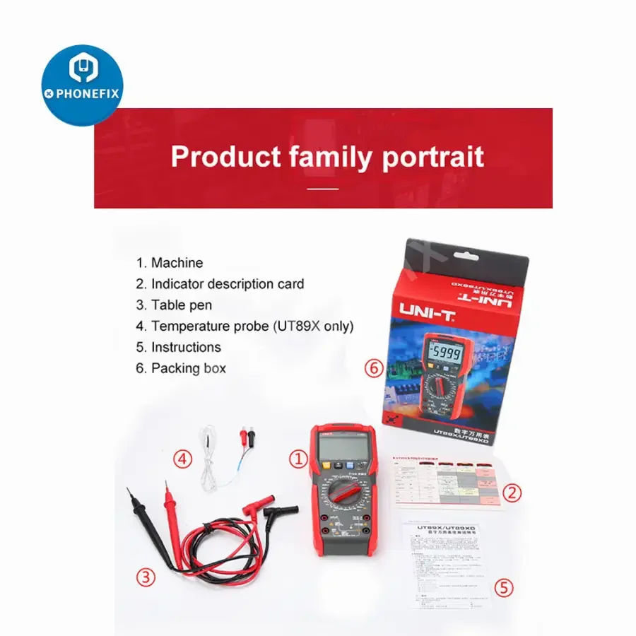UT89XD LED Multimeter Smart Capacitance Voltage Current Tester - Image 6