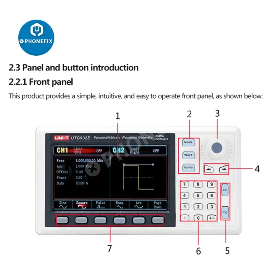 UTG932E UTG962E 2-channel Function Signal Generator Frequency Counter - Image 4