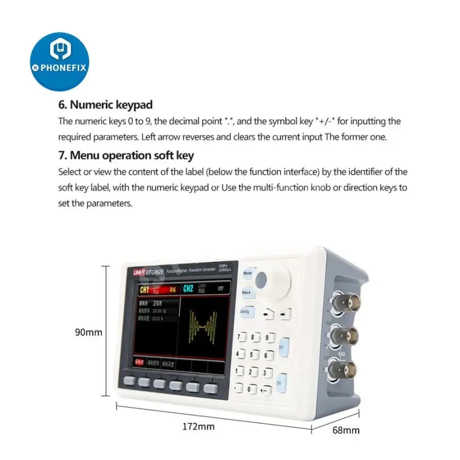 UTG932E UTG962E 2-channel Function Signal Generator Frequency Counter - Image 8