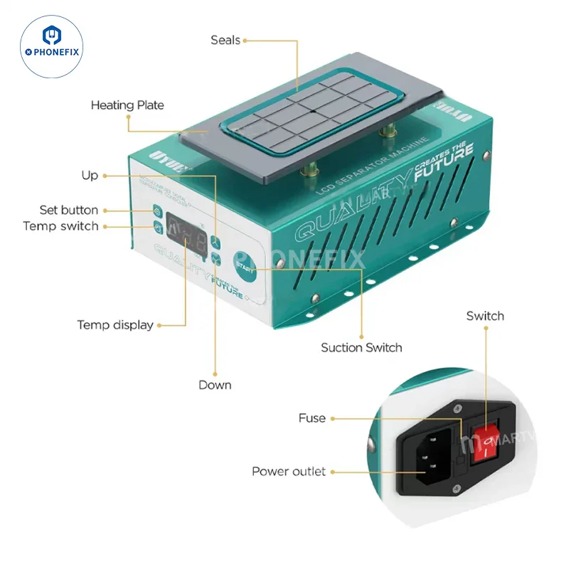 UYUE 958S-3 7 inch Auto Heating LCD Screen Separator Machine - Image 6