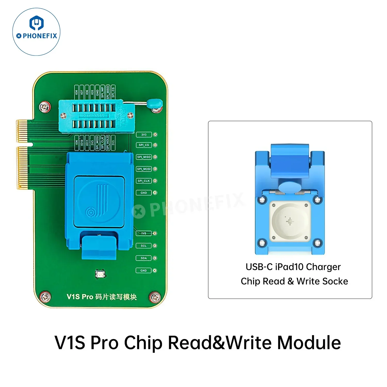 V1S Pro USB-C iPad10 Charger Chip Read Write Socket With EEPROM Module - Image 3