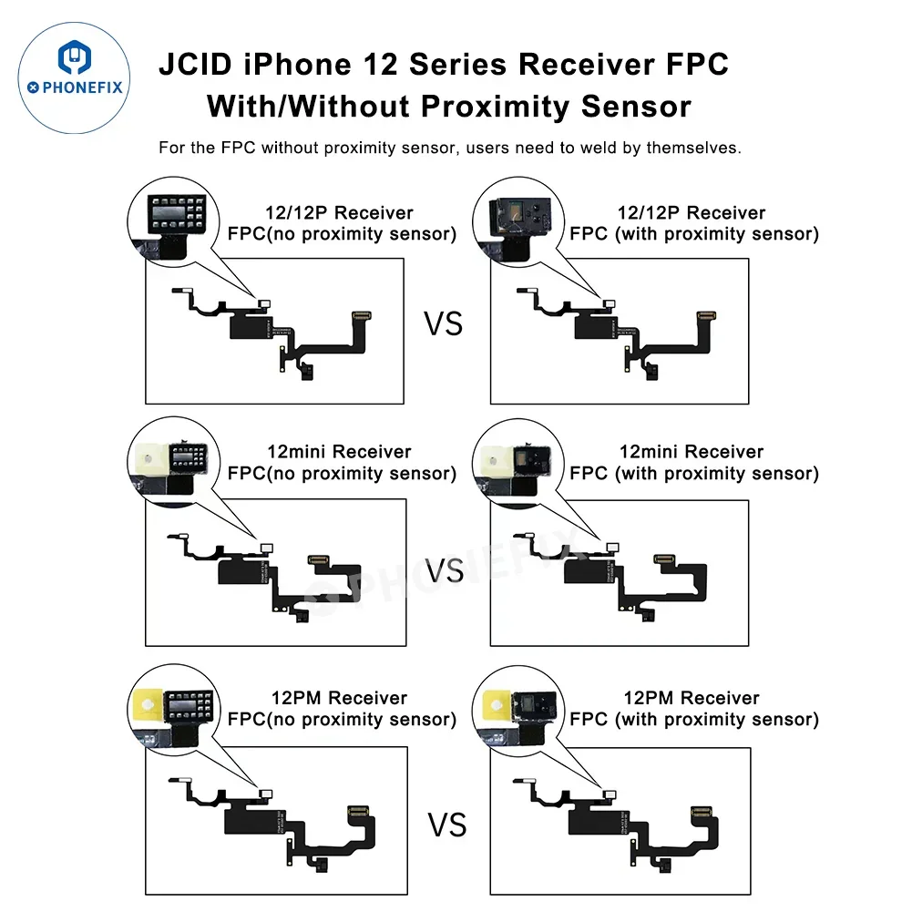 JC Receiver FPC Flex Repair iPhone X-15 Pro Max Face ID True Tone - Image 3