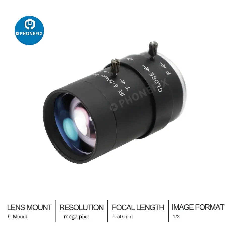 Varifocal 5-50MM F1.6 1/3" CS C-Mount Industrial Camera Lenses - Image 5