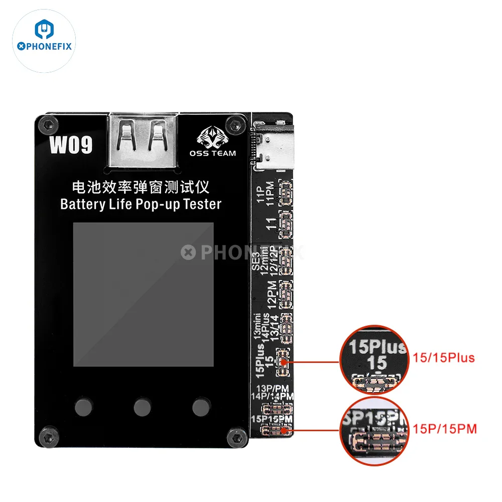 W09 Pro Tester Solved iPhone 11-15 Battery Pop-up Without Tag-on Cable - Image 3