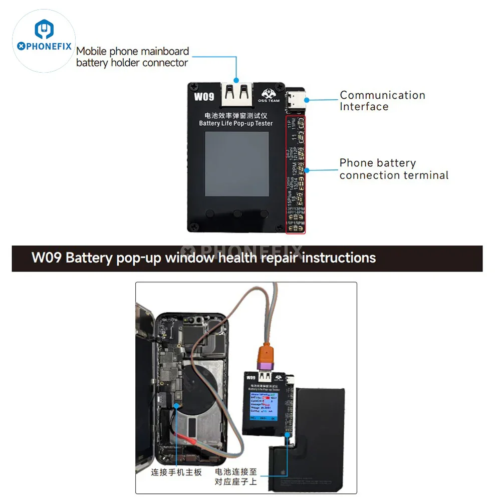 W09 Pro Tester Solved iPhone 11-15 Battery Pop-up Without Tag-on Cable - Image 6