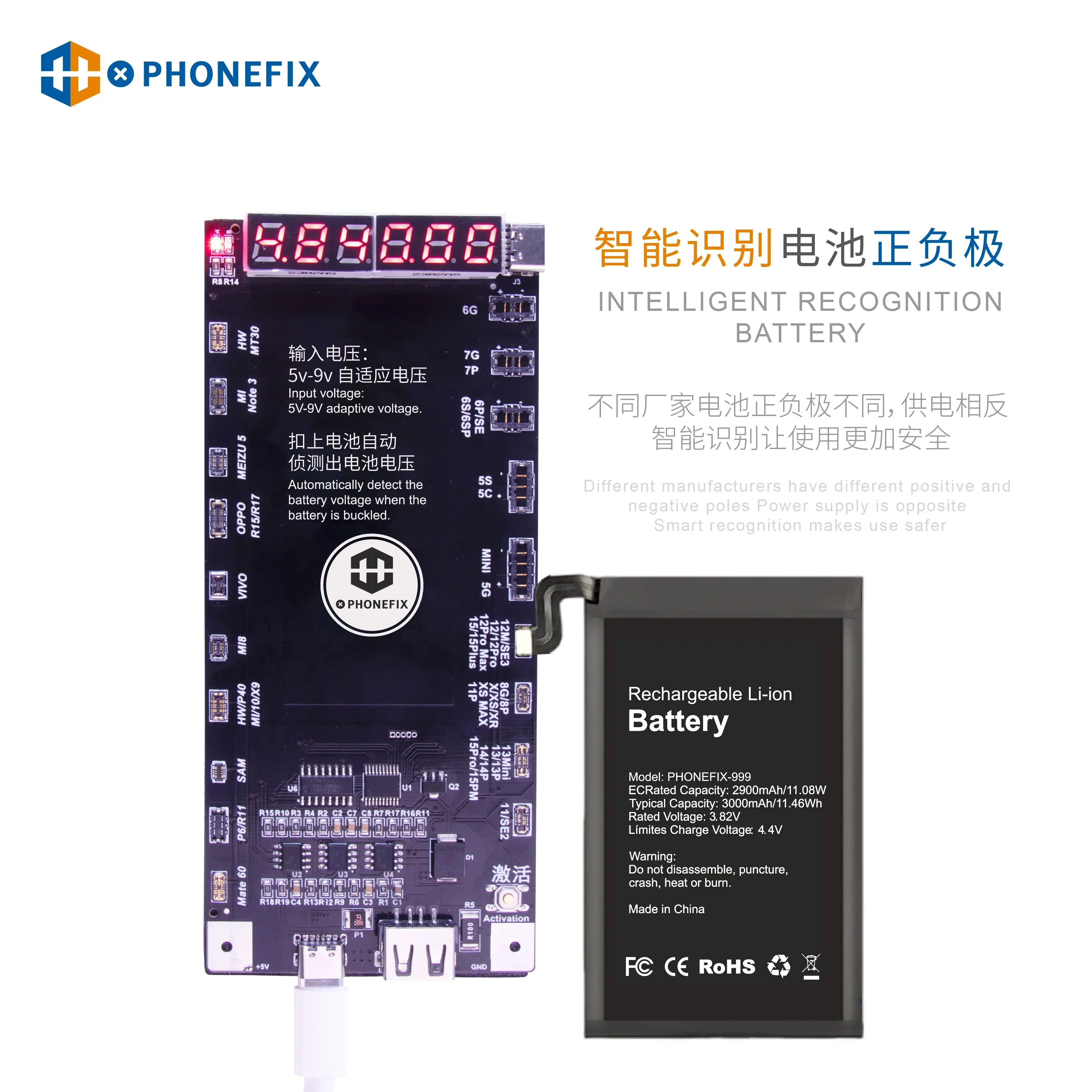 W209 Pro V11 Battery Charging Activation Board For iPhone 6-17 Android - Image 4