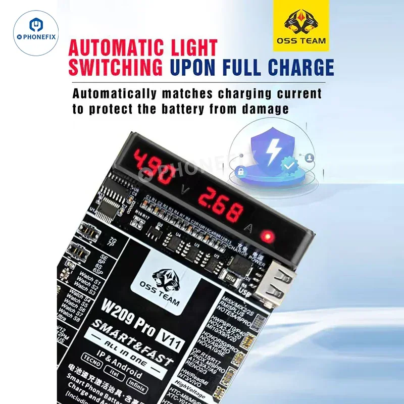 W209 Pro 2 IN 1 iPhone Android Phone Battery Activation Charge Board - Image 8