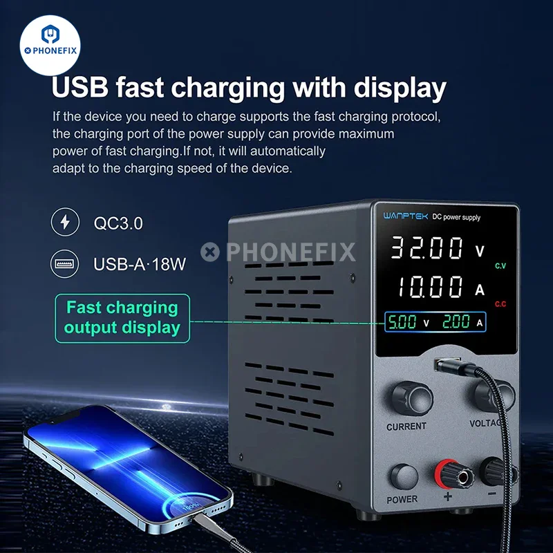 Wanptek GA Series Adjustable DC Voltage Regulator Digital Power Supply - Image 2
