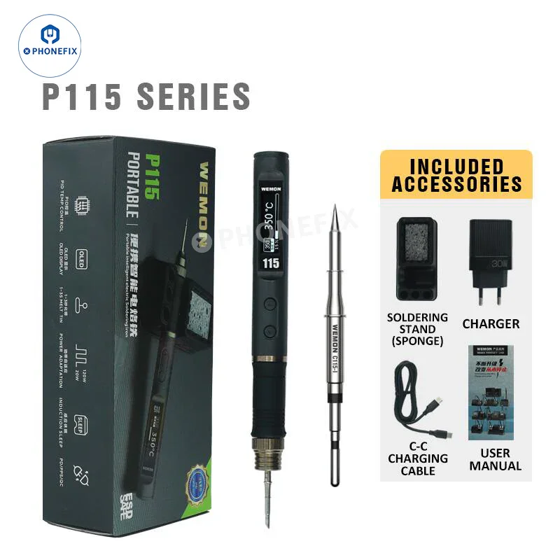 WEMON Portable Soldering Iron supports C115 C210 C245 T12 Tips - Image 5