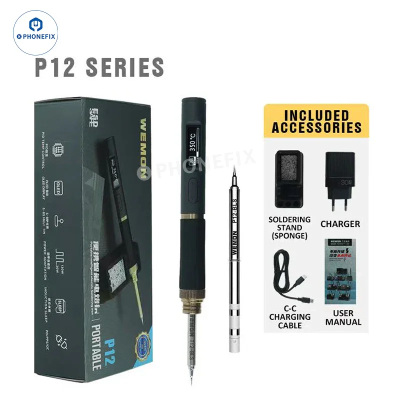 WEMON Portable Soldering Iron supports C115 C210 C245 T12 Tips - Image 6