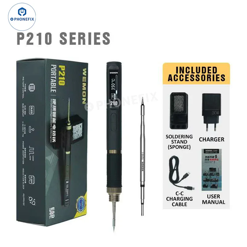 WEMON Portable Soldering Iron supports C115 C210 C245 T12 Tips - Image 7