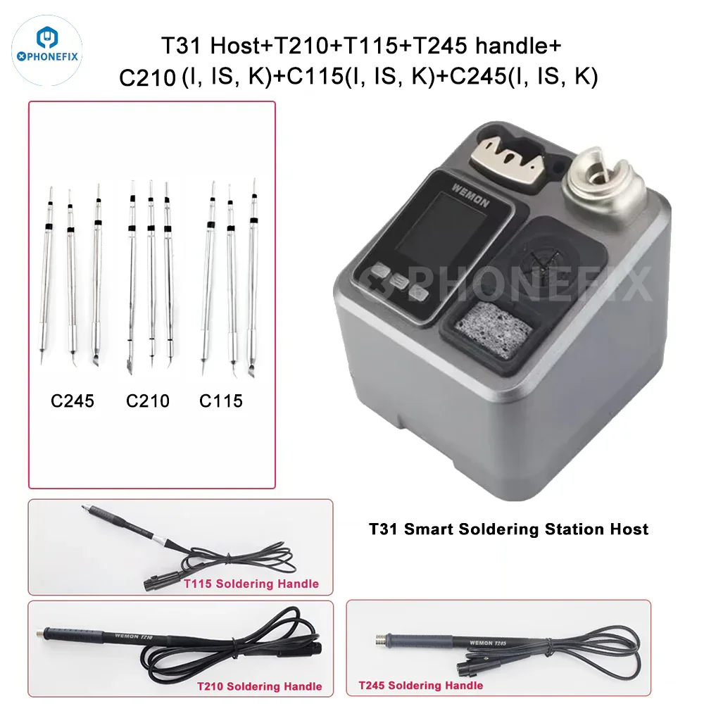 WEMON T31 Soldering Station Compatible C115 C210 C245 Iron Tip - Image 19