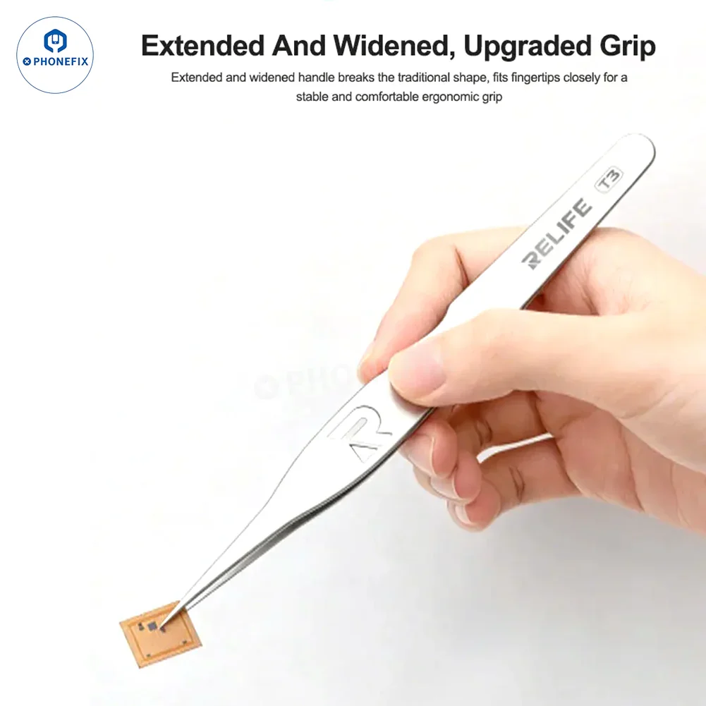 Wide Body Grip Tweezers Ultra-fine Pointed Tip for Mobile Phone Repair - Image 4