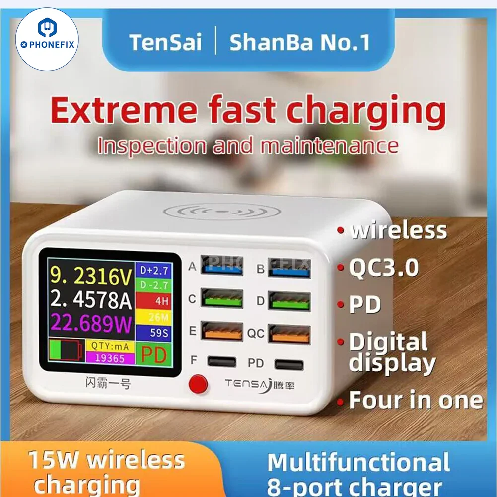 Wireless Charger 8 Ports Fast Charging Station For Phone Laptop - Image 2