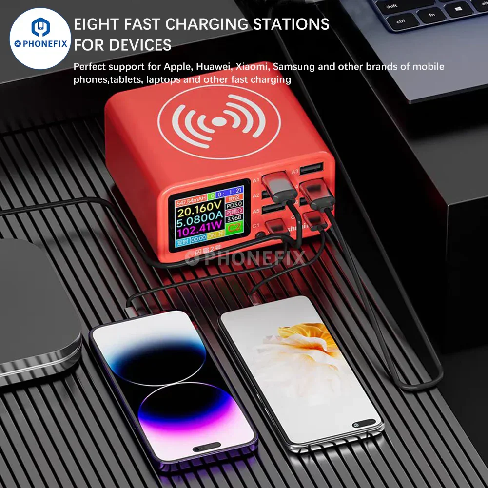 Wireless Charger 8 Ports Fast Charging Station For Phone Laptop - Image 3