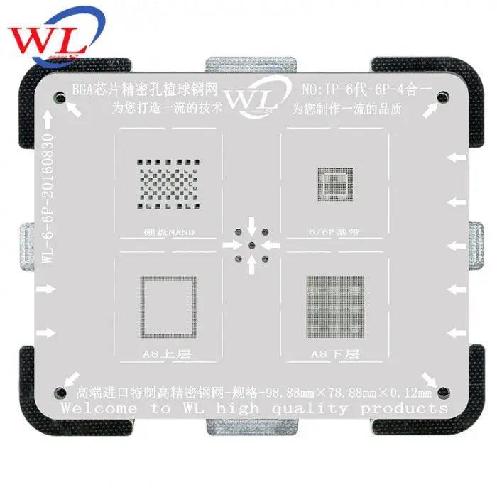 WL 4 IN 1 BGA Reballing Stencil Template For iPhone 5S 6P 6SP 7 8 8P - Image 6