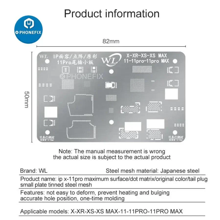 WL BGA Reballing Steel Mesh For iPhone Dot Matrix Face ID Repair - Image 3