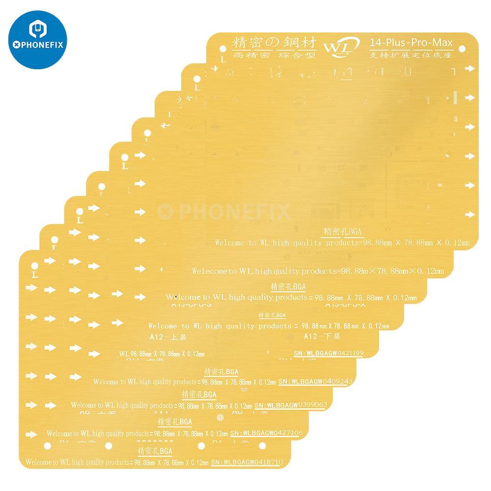 WL Golden BGA Reballing Stencil Net For iPhone 6-13 Pro Max Soldering - Image 2