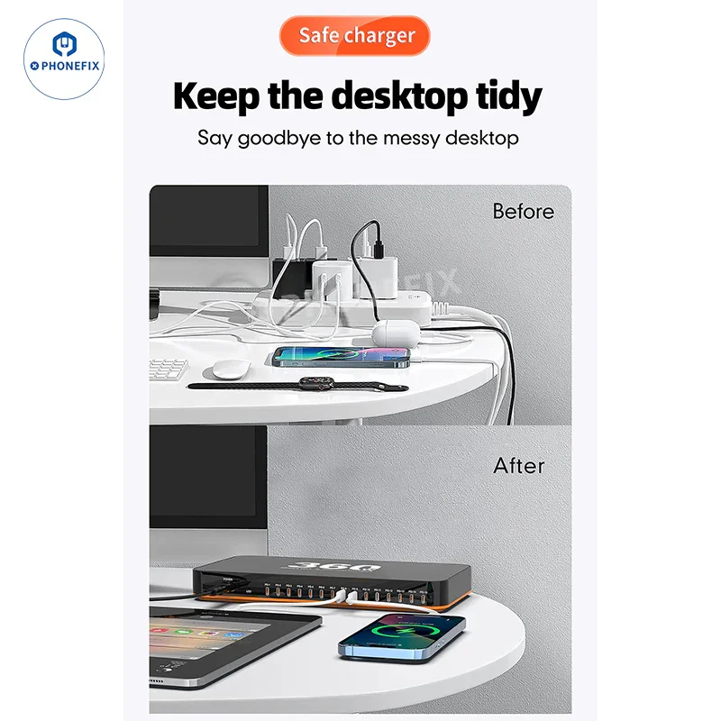 WLX-815C 360W 15 USB-C Ports PD Fast Charging Station - Image 8
