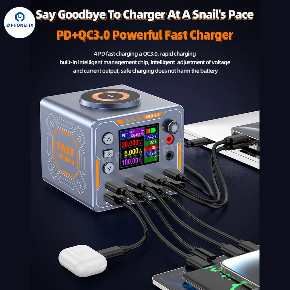 WLX-F1 140W PD QC 8 Ports Fast Charging Station Wireless Charger - Image 7