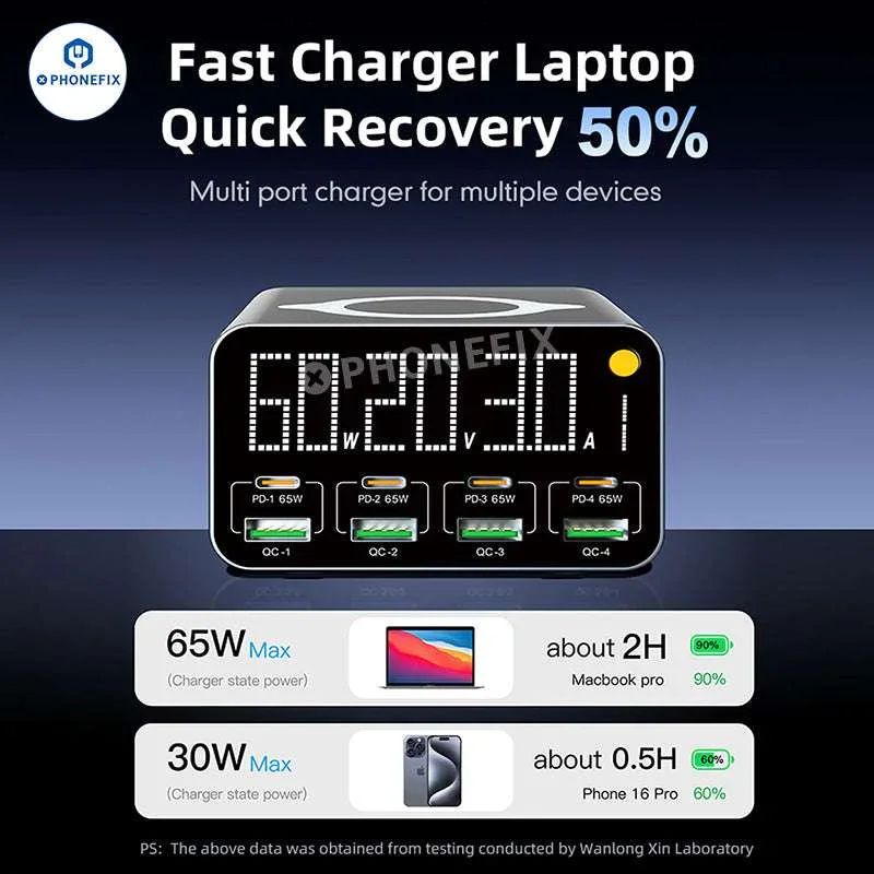 WLX-M3 WLX-M1 Wireless Charger QC PD USB-A USB-C 8 Ports - Image 13