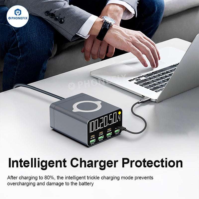 WLX-M3 WLX-M1 Wireless Charger QC PD USB-A USB-C 8 Ports - Image 2