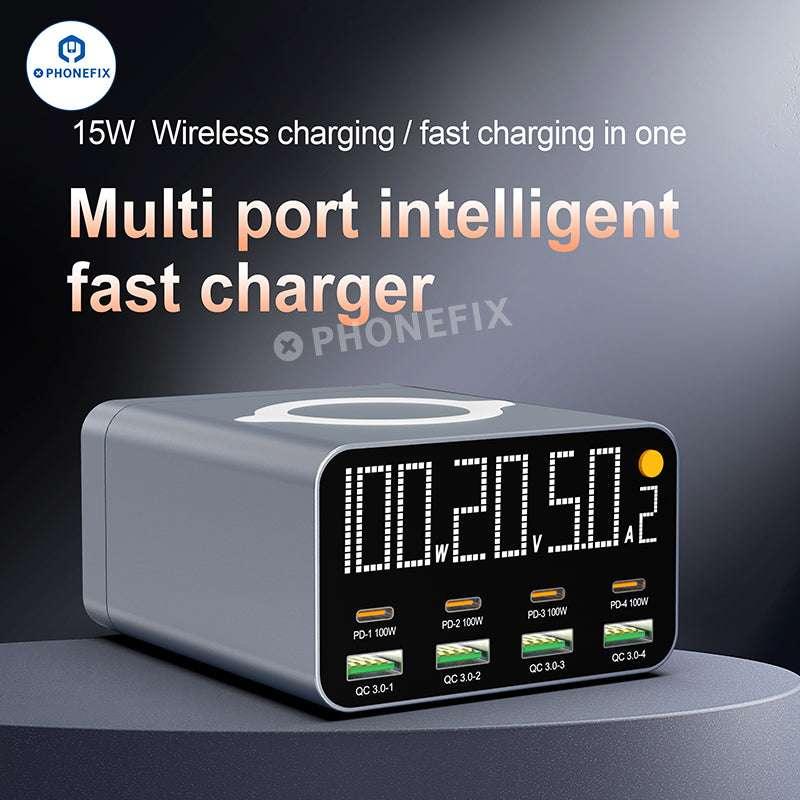 WLX-M3 WLX-M1 Wireless Charger QC PD USB-A USB-C 8 Ports - Image 3