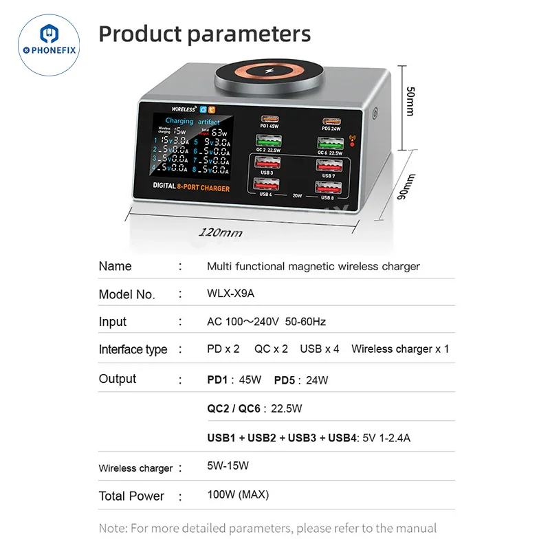 WLX-X9A Desktop Fast Charging Station APP Remote Control - Image 7