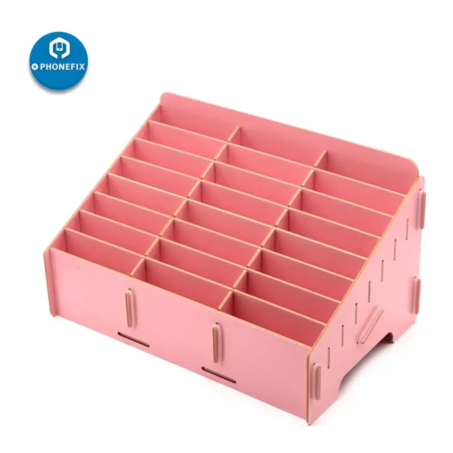 Wooden Organizer - 24 Grid Desktop & Classroom Phone Storage Box - Image 3