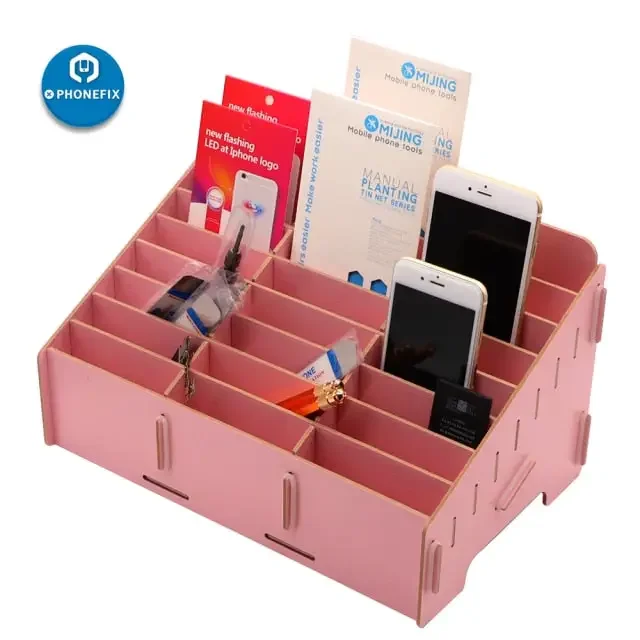 Wooden Organizer - 24 Grid Desktop & Classroom Phone Storage Box - Image 4