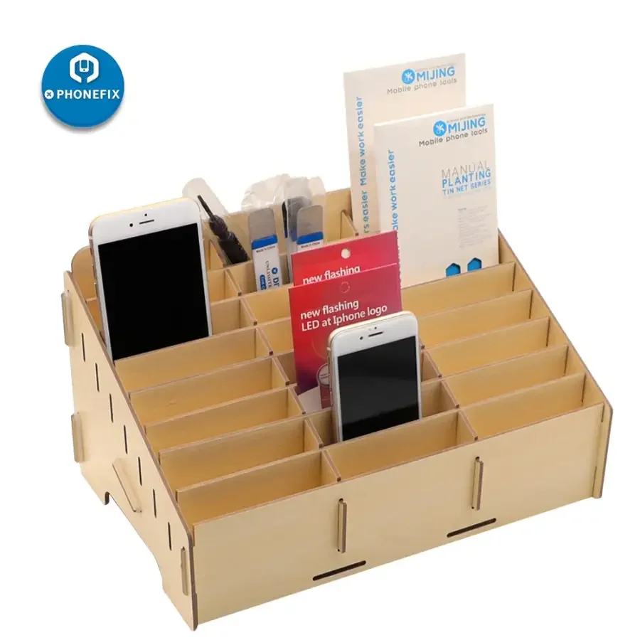 Wooden Organizer - 24 Grid Desktop & Classroom Phone Storage Box - Image 5