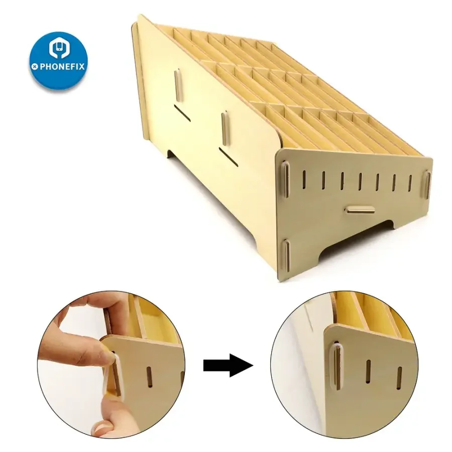 Wooden Organizer - 24 Grid Desktop & Classroom Phone Storage Box - Image 7