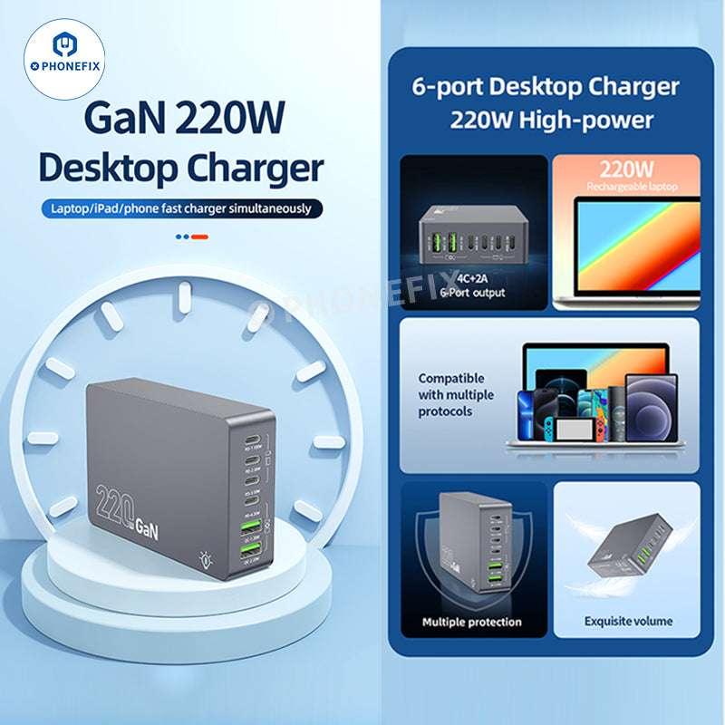WT-F8A 220W GaN Desktop Smart Charger USB-A Type-C - Image 6