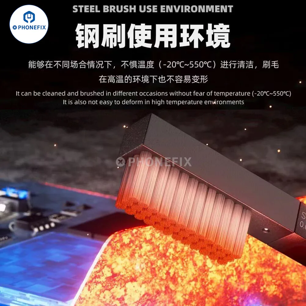 WYLIE 2 IN 1 Aluminum Alloy Steel Brush PCB Chips Cleaning Repair - Image 3
