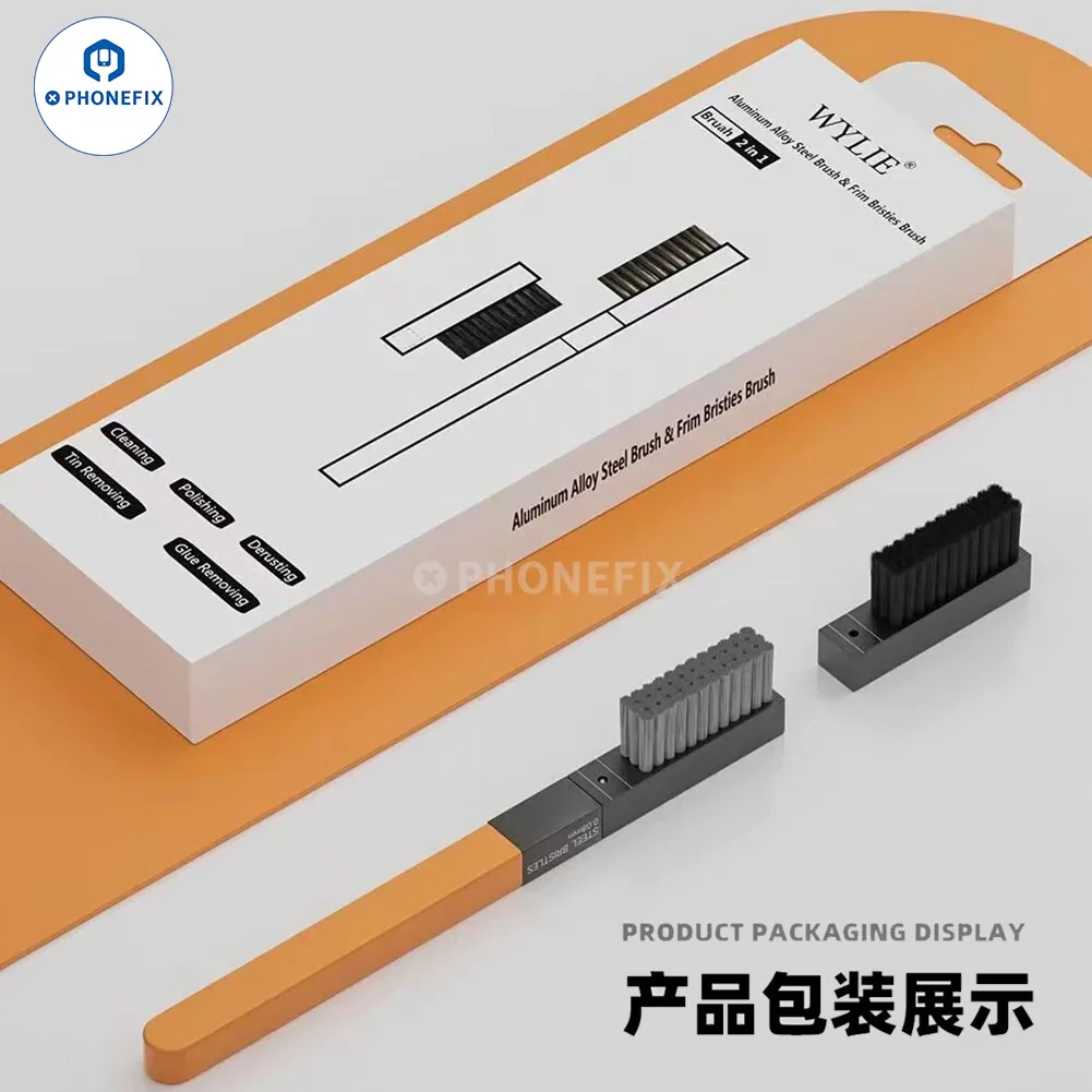 WYLIE 2 IN 1 Aluminum Alloy Steel Brush PCB Chips Cleaning Repair - Image 7
