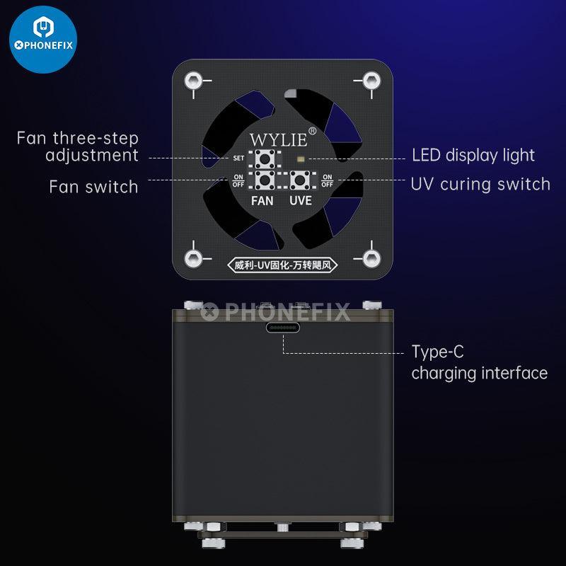 WYLIE 2 IN 1 UV Curing Lamp Cooling Fan Phone PCB Repair Tool - Image 5