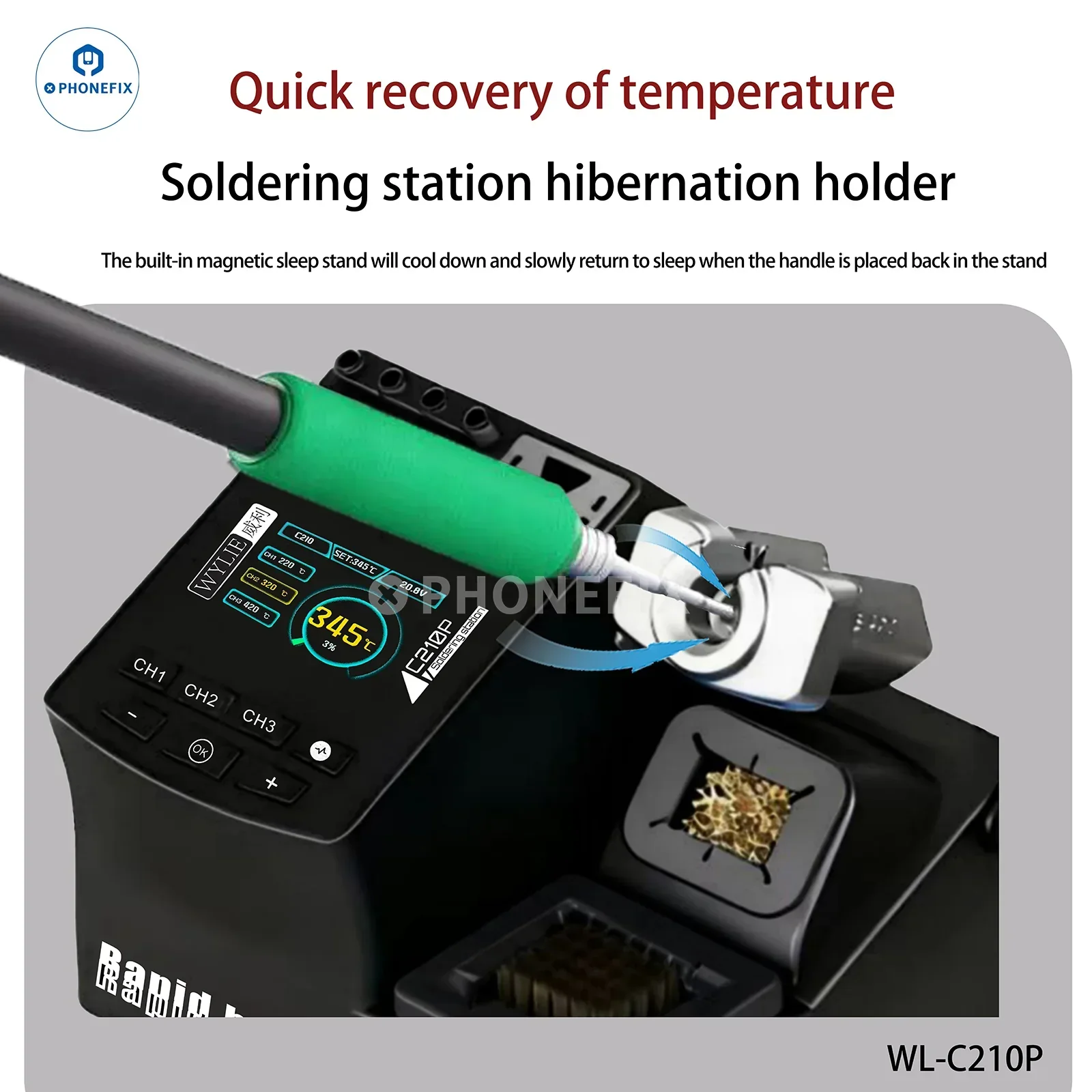 WYLIE C210P 200W Smart Soldering Station for Mobile Phone Repair - Image 5