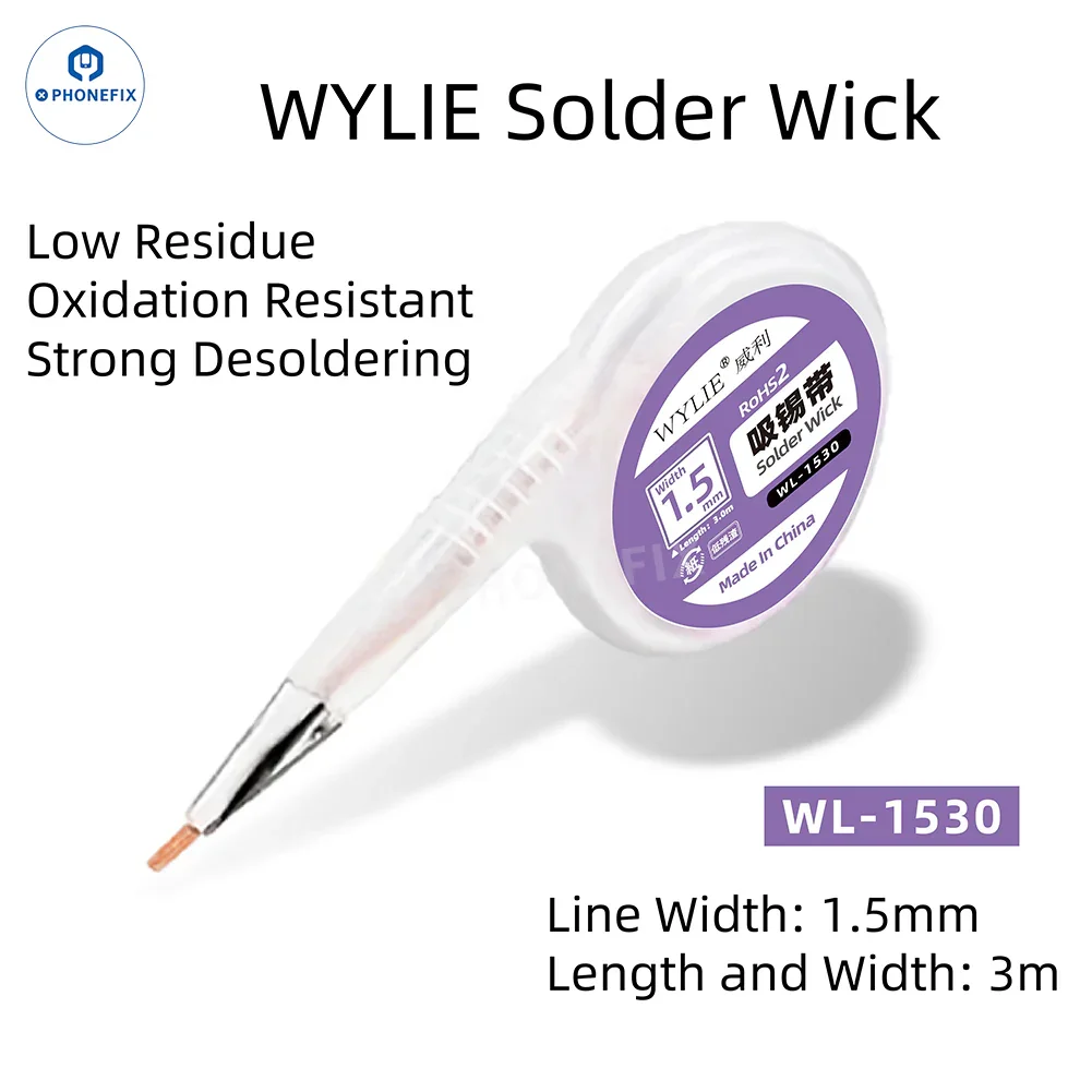 Wylie Desoldering Wick 1.5/2/2.5/3/3.5mm Dispenser Wire - Image 3