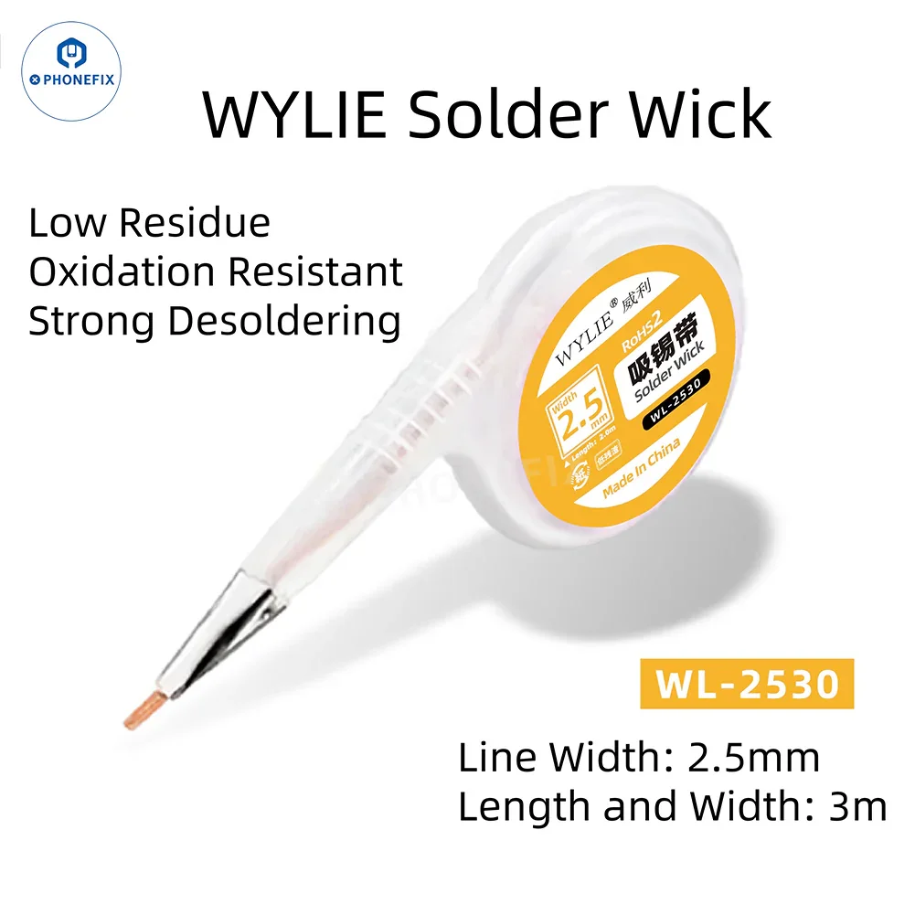 Wylie Desoldering Wick 1.5/2/2.5/3/3.5mm Dispenser Wire - Image 5