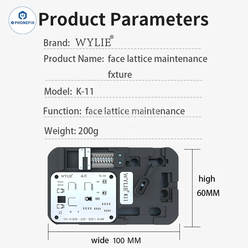 WYLIE Face ID Dot Matrix Repair Fixture For iPhone X-15 Pro Max - Image 7