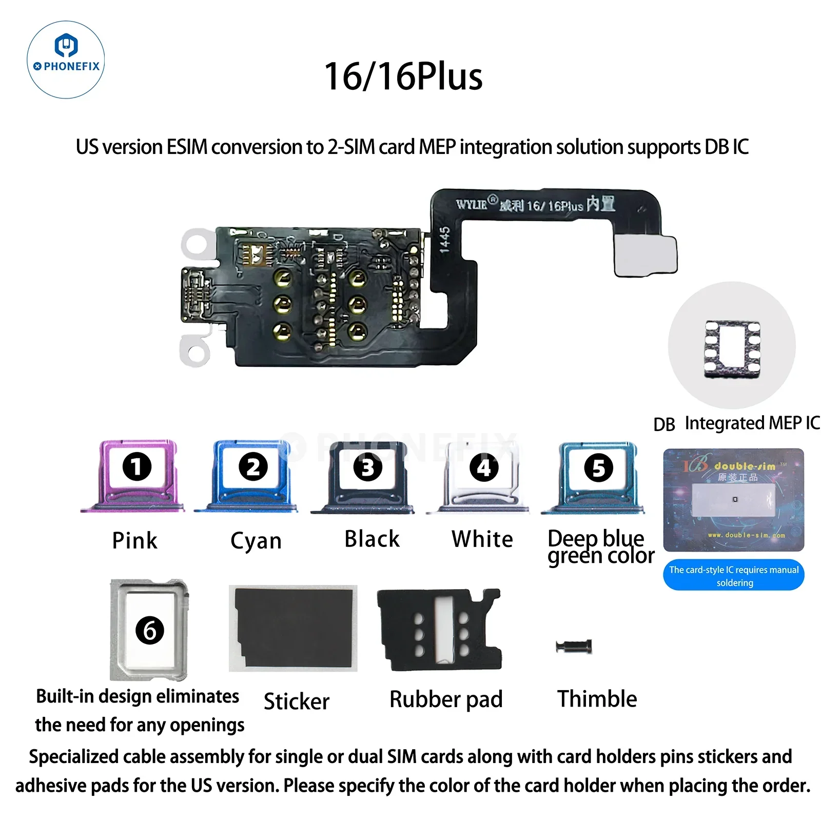 WYLIE iPhone 14-17 eSIM to 2 SIM MEP Kit Supports DB UltraSnow IC - Image 12