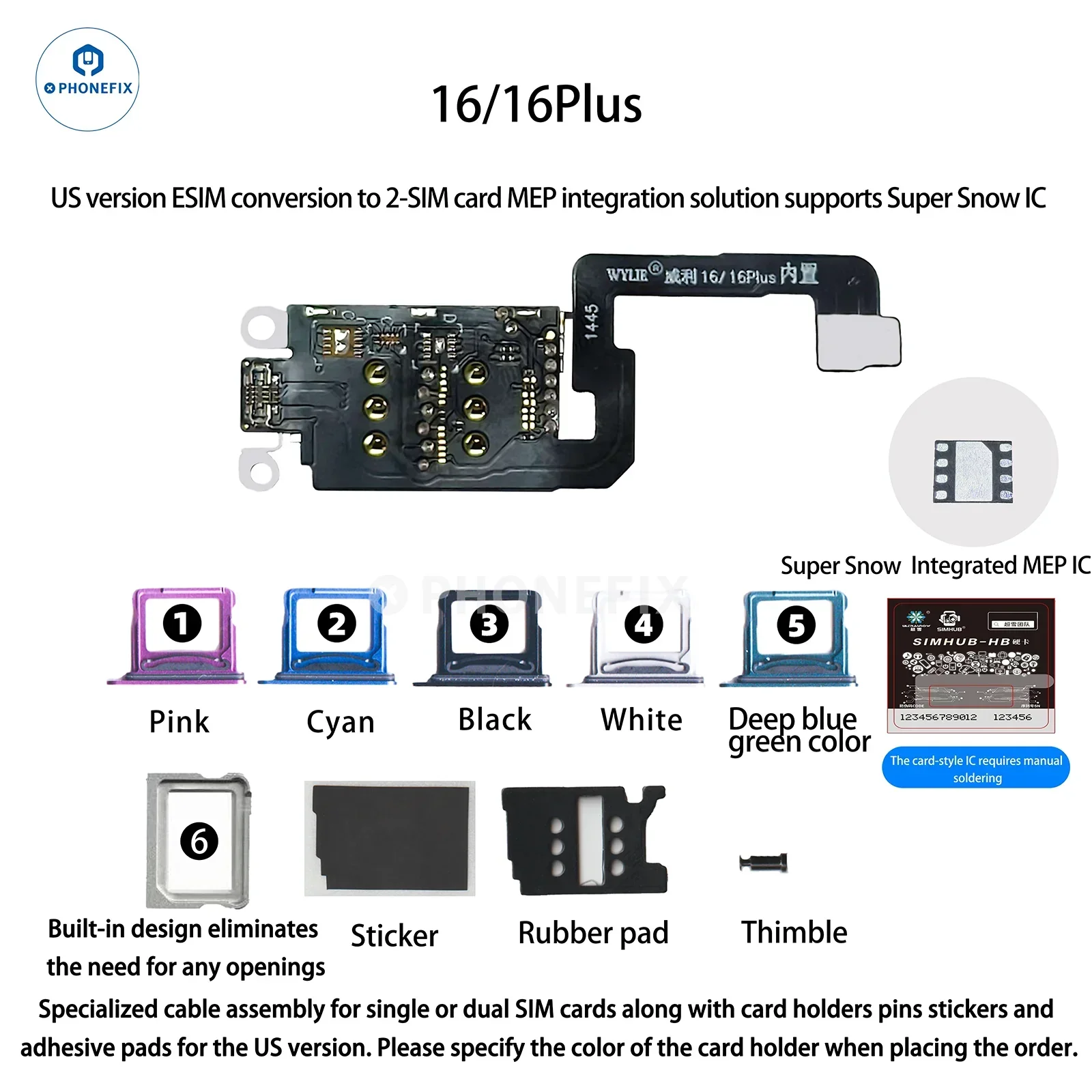 WYLIE iPhone 14-17 eSIM to 2 SIM MEP Kit Supports DB UltraSnow IC - Image 13