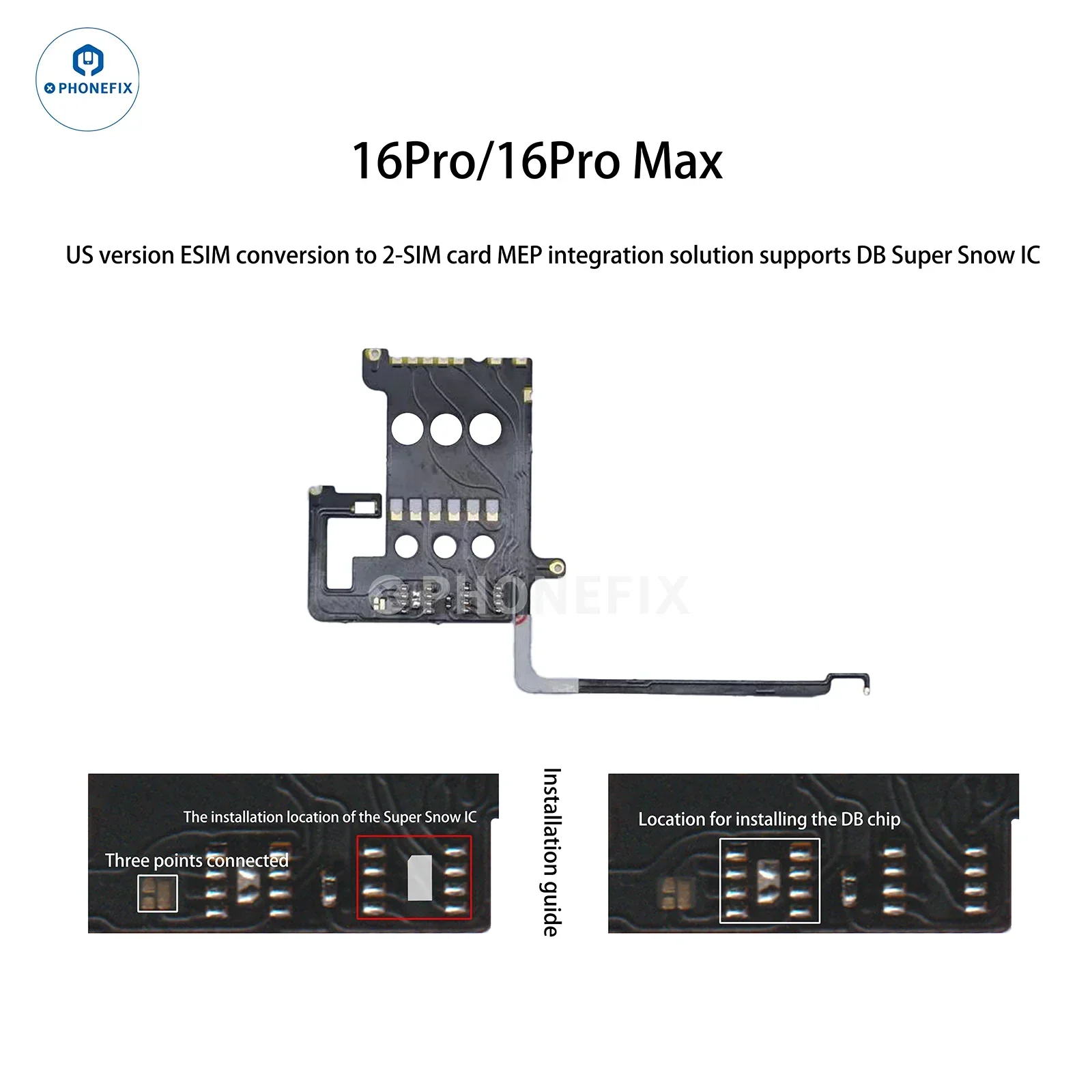 WYLIE iPhone 14-17 eSIM to 2 SIM MEP Kit Supports DB UltraSnow IC - Image 17