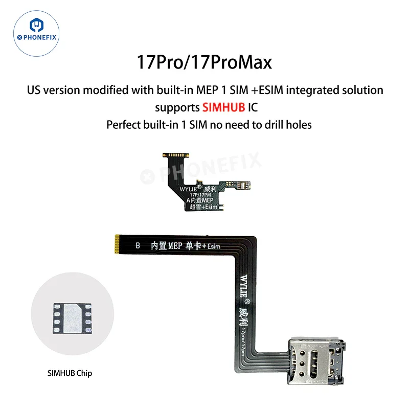 WYLIE iPhone 14-17 eSIM to 2 SIM MEP Kit Supports DB UltraSnow IC - Image 2