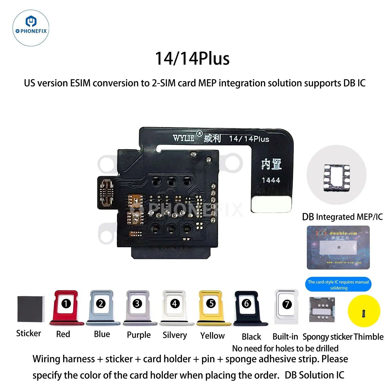 WYLIE iPhone 14-17 eSIM to 2 SIM MEP Kit Supports DB UltraSnow IC - Image 4