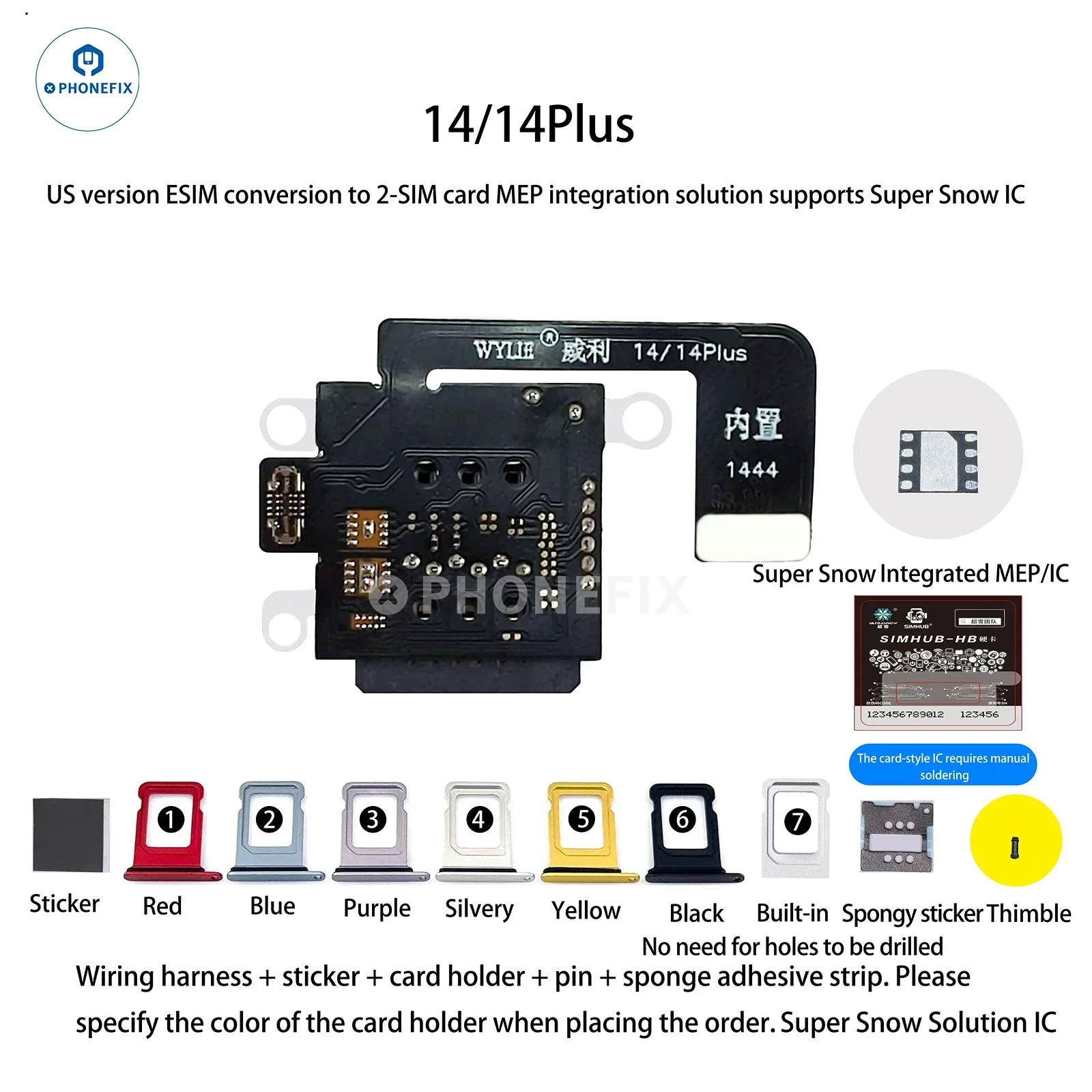WYLIE iPhone 14-17 eSIM to 2 SIM MEP Kit Supports DB UltraSnow IC - Image 5